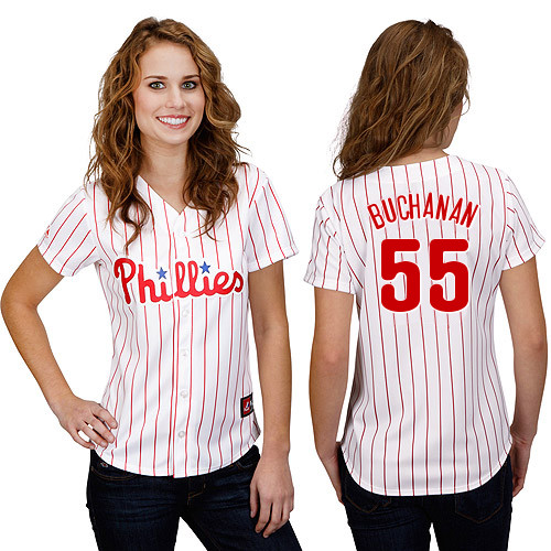 David Buchanan #55 mlb Jersey-Philadelphia Phillies Women's Authentic Home White Cool Base Baseball Jersey
